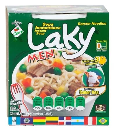 Laky Men Sopa Instantánea Sabor Res 64g