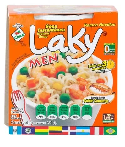 Laky Men Sopa Instantánea Sabor Camarón 64g