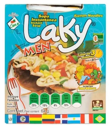 Laky Men Sopa Instantánea Sabor Mariscos 64g