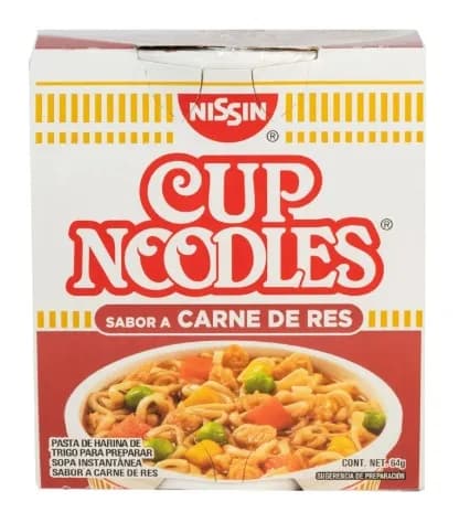 Nissin Cup Noodles Sabor a Carne de Res 64g
