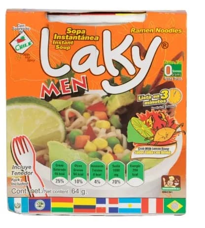 Laky Men Sopa Instantánea Sabor Jaiba con Limón 64g