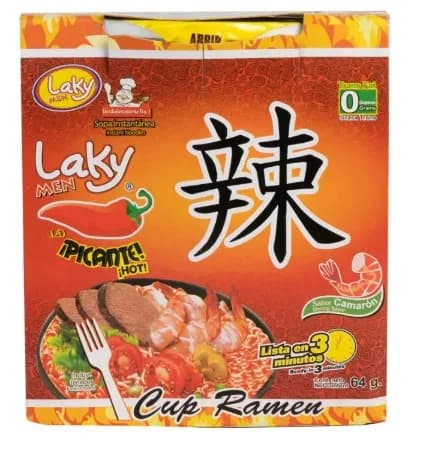Laky Cup Ramen Picante Sabor Camarón 64g